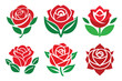 © Crea Vector Designer - Unique stylized rose icons vector collection with flat, line, and filled variants