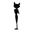 © Oldman - Stylish Black Cat Silhouette in Sunglasses