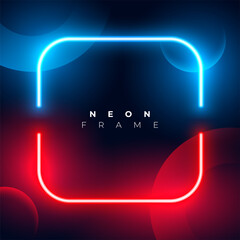 Wall Mural - cyan and red color led lines with text space