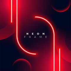 Wall Mural - abstract and shiny red neon lines design