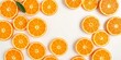 © rattana - Perfectly round orange slices arranged in a flat lay on a white background High-angle view,  nature,  simple