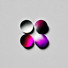 Poster - Geometric Arrangement: Four Textured Circles in Gradient Colors on a White Textured Background