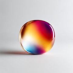 Poster - Refractive Orb: A Captivating Spherical Display of Gradient Colors and Light on a Minimalist Background.