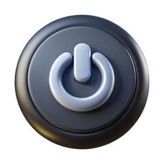 Wall Mural - power button 3d icon in plastic style isolated on transparent white background, clipping path