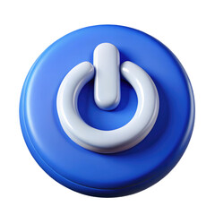Wall Mural - power button 3d icon in plastic style isolated on transparent white background, clipping path