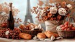 © Tinnaphat - Gourmet picnic celebration in paris france food and drink display autumn vibes artistic perspective
