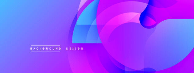 Leinwandbilder - Abstract background features vibrant overlapping circles. Gradient transitions from blue to purple create dynamic visual effect. Modern design element.