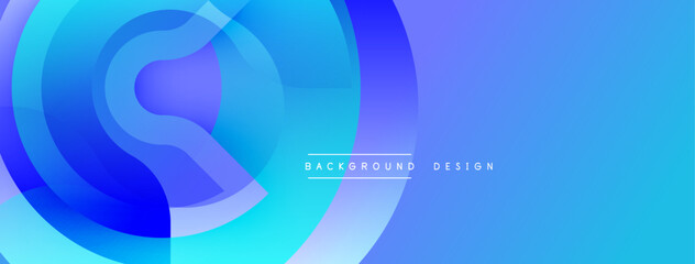 Leinwandbilder - Abstract blue design features overlapping circles, creating dynamic visual effect. Modern background suitable for digital projects.