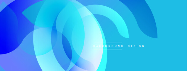 Leinwandbilder - Abstract blue layers create dynamic flowing shapes. Modern design, smooth gradients, vibrant color scheme. Perfect background element.