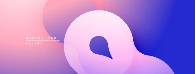Aufkleber - abstract fluid shapes, pinks, blues blend. modern design, smooth gradients create dynamic visual eff