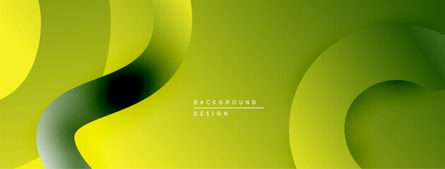 Poster - Abstract fluid shapes, vibrant yellowgreen gradient. Modern design, smooth curves create dynamic composition. Minimalist background texture.