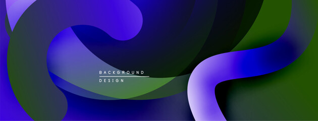 Aufkleber - Abstract fluid shapes, vibrant colors blend. Modern design, smooth gradients create dynamic composition. Background texture suggests movement.