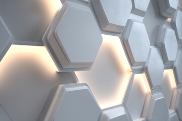 Wall Mural - led panel in soft white with glowing accents, adding a subtle and refined touch.