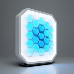 Wall Mural - led panel icon in 3d with a simple white glow, creating a calm, clean light effect.