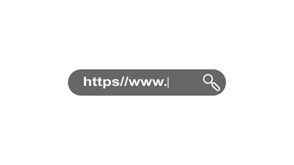 web search bar icon animation. Internet search engine box with alpha channel.