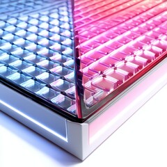Wall Mural - 3d led panel with cosmic blue and pink gradient fading, creating a smooth color transition.