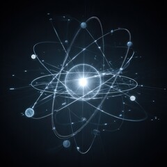 Wall Mural - wall panel icon featuring bright white star lines, linking multiple planets with 3d effect.