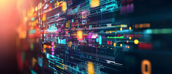 Abstract Colorful Digital Data Visualization