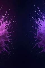 Wall Mural - dark background with purple neon water splashes spreading on both sides