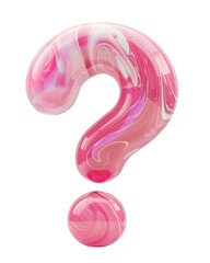 Wall Mural - delicate pink marble question mark design on a clean white background