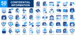 © Naba - Confidential Information icon set collection. Secret file, Private Data, Personal data, confidentiality, data encryption icon. Simple glyph color vector.