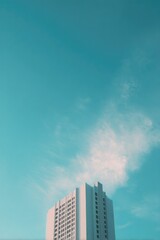 Wall Mural - capture serene facade of tourist hotel bathed in morning light