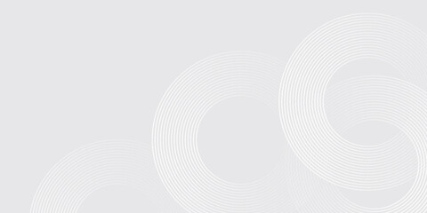 Wall Mural - abstract white glowing geometric lines on gray background. modern shiny blue circle lines pattern. f