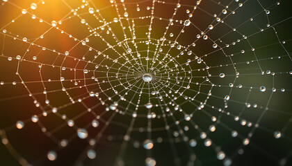 Capturing Morning Dew On Spiderweb Nature's Glistening Art	