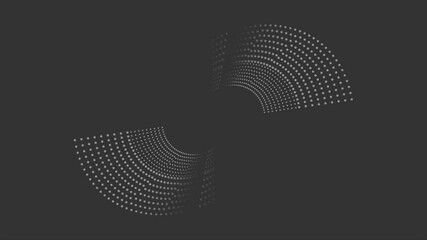 Fototapete - Grey dynamic swirling dotted lines abstract futuristic tech background. Seamless looping minimal motion design. Video animation Ultra HD 4K 3840x2160