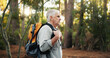© Azee Jacobs/peopleimages.com - Forest, backpacking and senior man hiking with travel, adventure or journey on vacation. Outdoor, fitness and elderly male person trekking in nature for discovery on holiday or weekend trip.