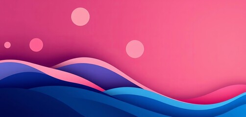 Poster - minimalist geometric wallpaper featuring abstract circles and waves , vector, illustration