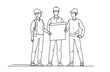 © chonchol - Team of engineers reviewing blueprints