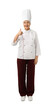 © New Africa - Professional pastry chef showing thumbs up on white background