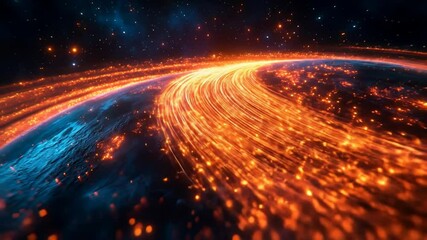 Wall Mural - Vibrant Cosmic Waves Flowing Through Space with Stellar Brightness.