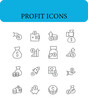 © sumaia - Profit icons business icons set. Vector illustration in modern thin line style of finance related icons. business icons set.