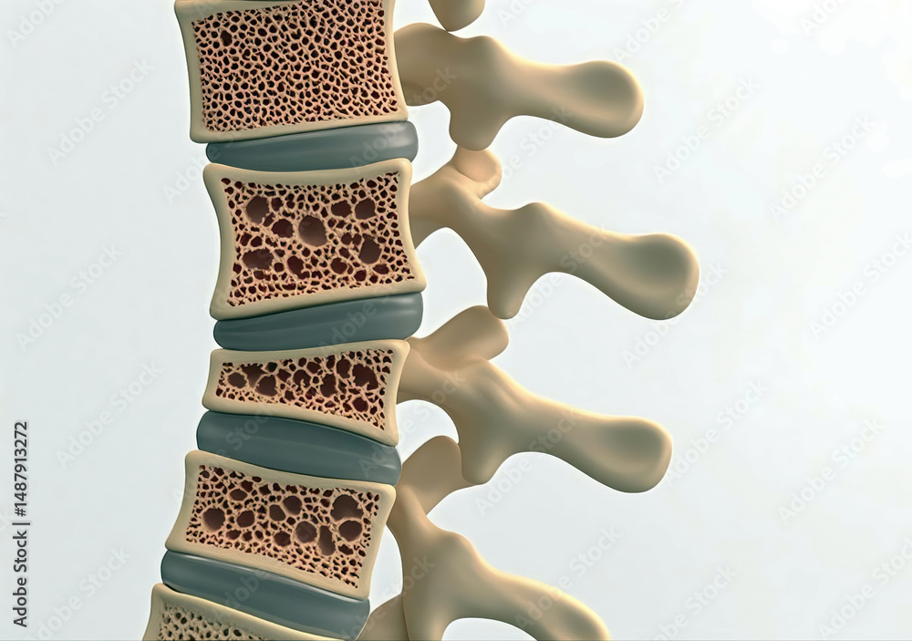 Anatomical Cross-Section of Human Lumbar Spine in Side View for Medical ...