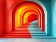 © Sarocha - Vibrant Archway Design with Colorful Steps and Gradient Walls