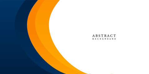 Modern curved abstract background with orange and blue overlapping shapes, dynamic business design.