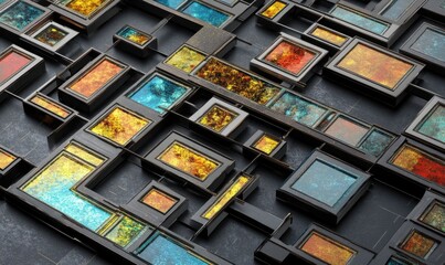 Abstract colorful network, digital data flow, technology background, for tech websites