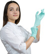 © Mountains Hunter - A girl doctor in latex gloves and a white coat is preparing for the procedures.