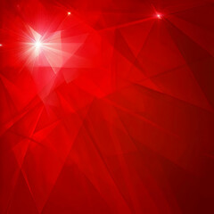 Wall Mural - red geometric abstract background, shining light, facets, modern design, ideal for presentations