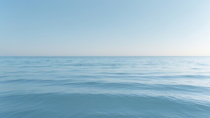 Wall Mural - under clear skies, the calm sea surface creates a horizontal line in daylight. seascape with a blue 