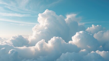 Wall Mural - bright blue sky with clouds and textured sky background during daytime with clean air