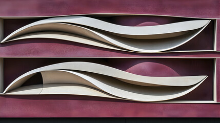Wall Mural - Abstract Wave Facade Design on Modern Building