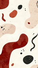 Wall Mural - Abstract red and beige shapes on white background, design element for phone wallpaper or social media post