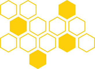 Poster - yellow honeycomb icon, honeycomb outline symbol vector illustration.