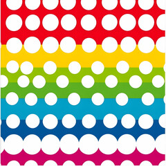Wall Mural - Colorful rainbow polka dot pattern background, ideal for textile prints or cheerful designs