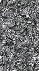 Wall Mural - abstract grayscale swirling lines pattern, design texture background for website, print, or textile