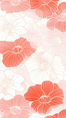 Wall Mural - Coral flowers pattern, summer design, delicate background, romantic floral illustration, ideal for feminine products