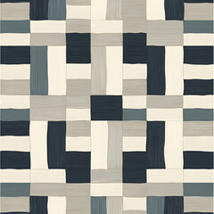 Wall Mural - Abstract geometric woven textile pattern design, neutral color palette, background for website or fabric